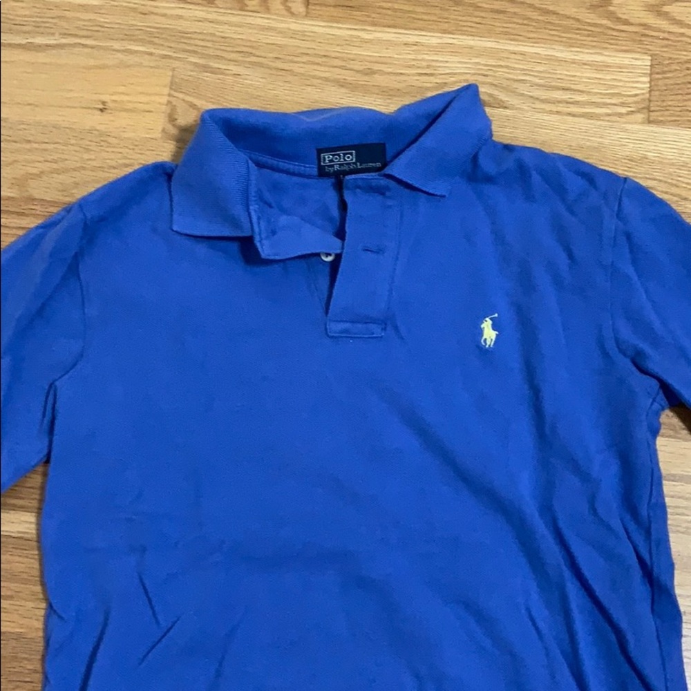 Blue polo dress golf shirt